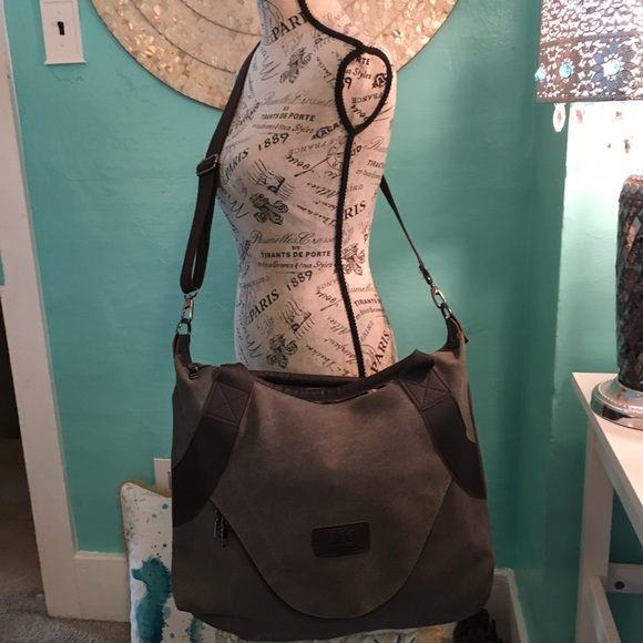 Handbags - $SALE$ Canvas & Vegan Leather Bag